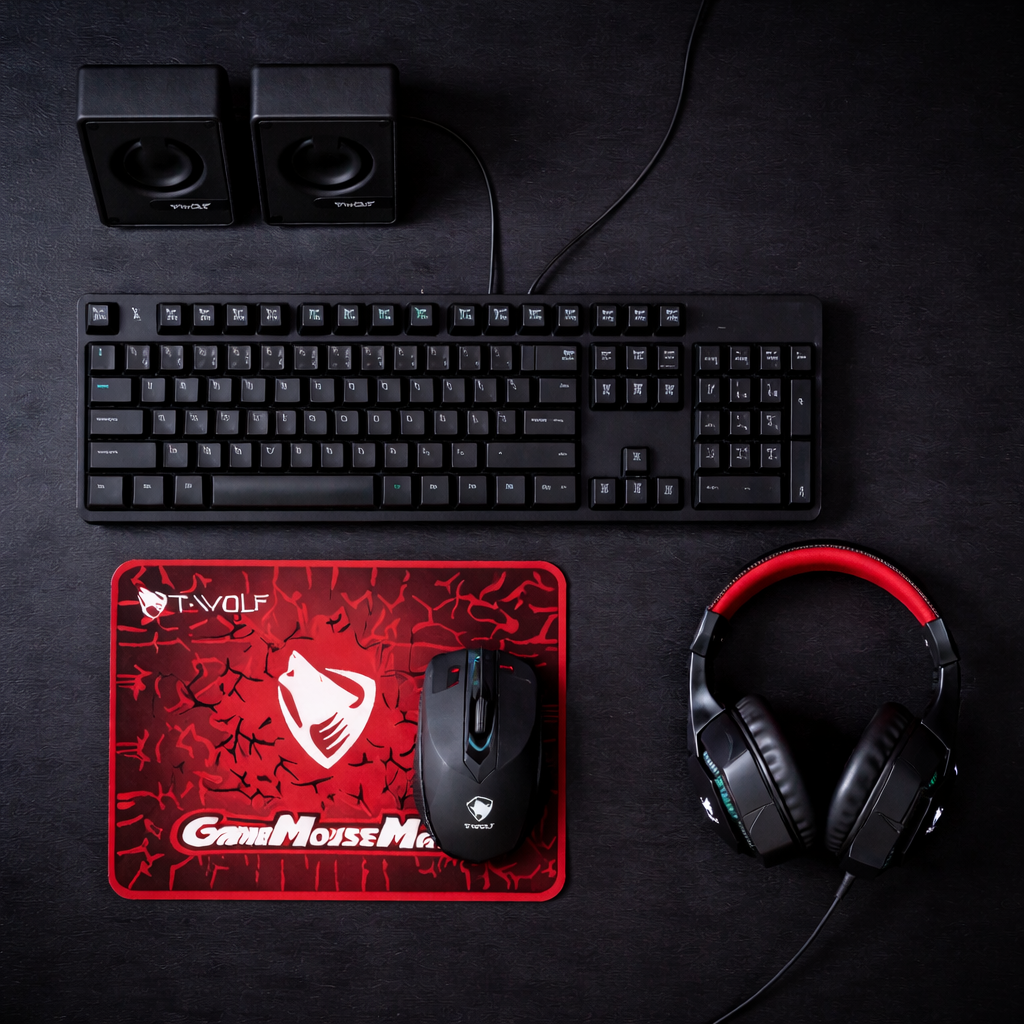 🎮 T-Wolf TF880 Gaming Keyboard, Mouse, Headset & Mousepad Set