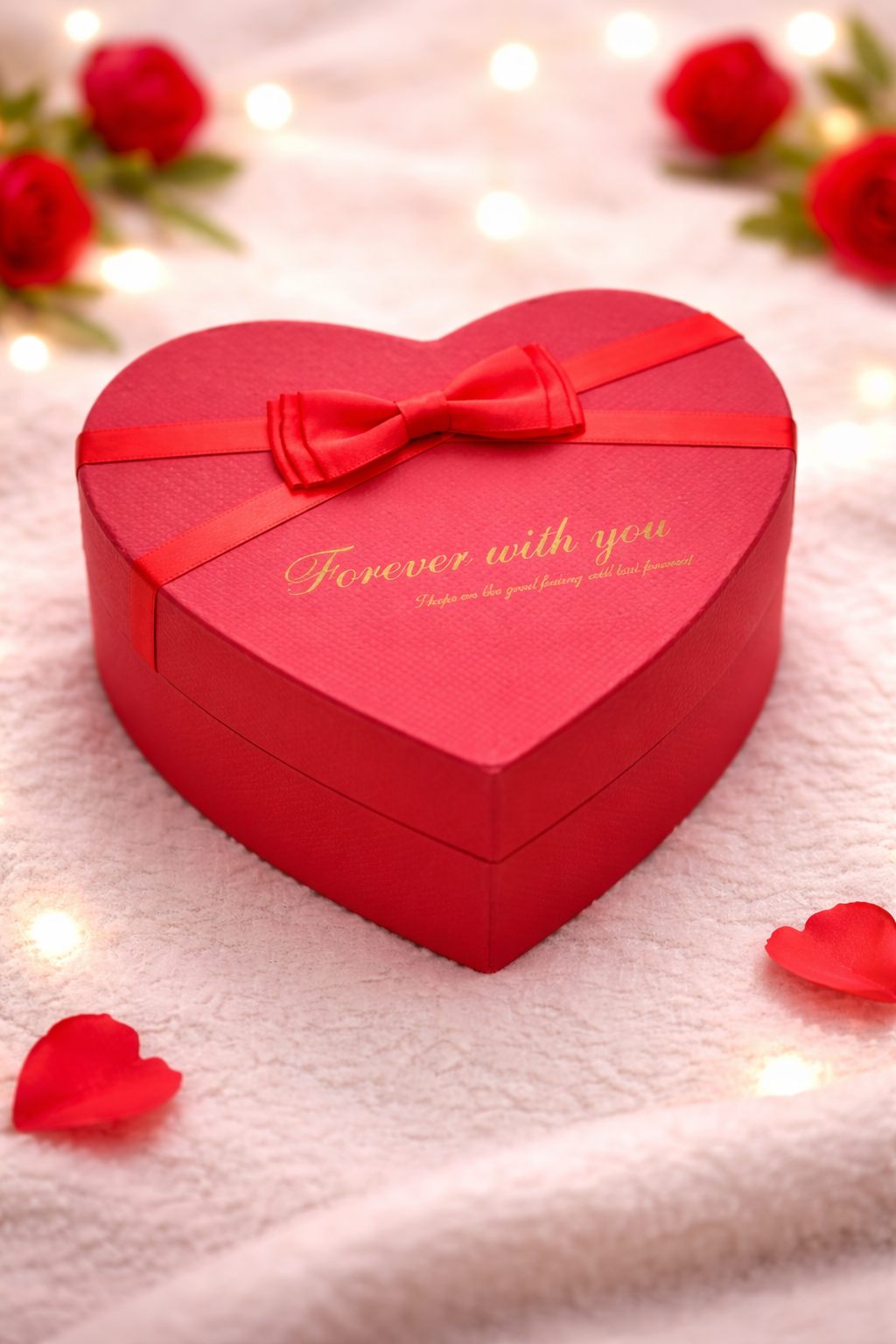 Valentine’s Heart Gift Box with Teddy & Roses